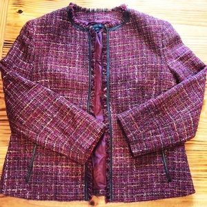 Lafayette 148 wool blend boucle tweed jacket